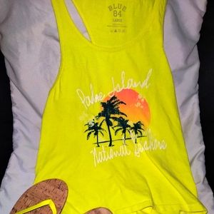 Blue 84 Padre Island tank top.